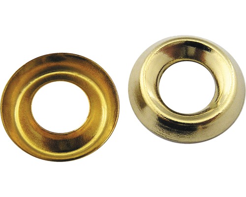 Rondelle de décoration 6x13 mm laiton nu, 50 unités Deux rivets creux dorés