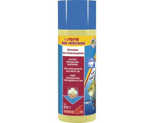 Traitement d'eau sera bio nitrivec 250 ml, média filtrant liquide, élimine l'ammonium et les nitrates, pour jusqu'à 625 l
