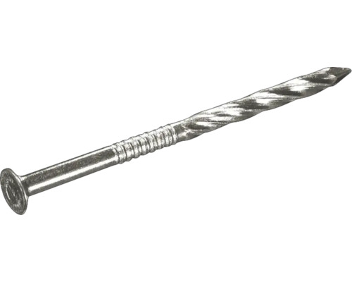 Drallnagel 3,5x40 mm galvanisch verzinkt 1 KG Ein einzelner Stahlnagel mit spiralförmigem Schaft