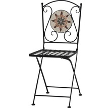 Chaise pliante en métal avec mosaïque dans le dos