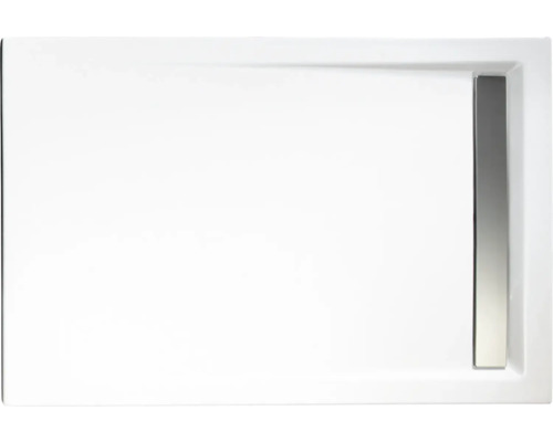 Kit complet receveur de douche SCHULTE Extra-flach 100 x 90 x 2.5 cm blanc alpin lisse D202910 04 41