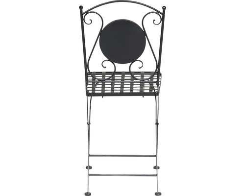 Tabouret à fleurs en métal avec dossier rond et étagère