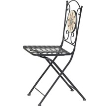 Chaise de jardin en métal avec décoration en mosaïque