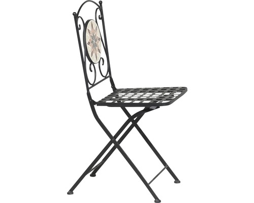 Chaise pliante en métal avec mosaïque