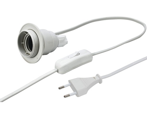 Garniture de bouteille E27 500 W blanc 1.5 m Douille de lampe avec interrupteur et prise