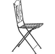 Chaise de jardin pliante en métal avec décoration en mosaïque