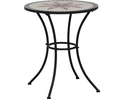 Table de balcon Siena Garden Stella acier Ø 60 H 71 cm mosaïque