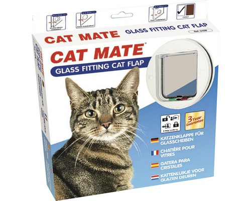 Katzentüre Cat Mate 4-Wege Glastür weiss