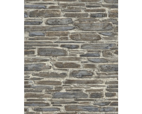 Vliestapete 863420 Steinoptik grau blau Nahaufnahme einer Wand mit Steinoptik