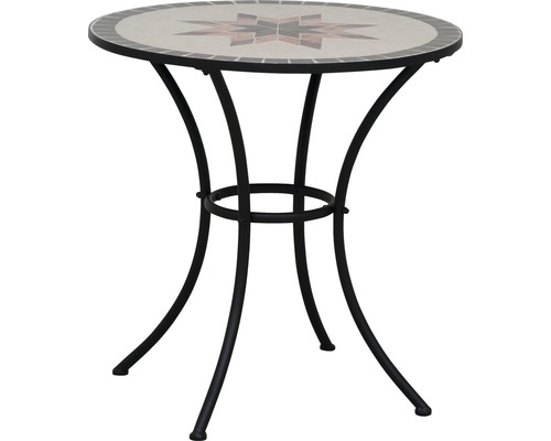 Table de balcon Siena Garden Stella acier Ø 70 H 71 cm mosaïque