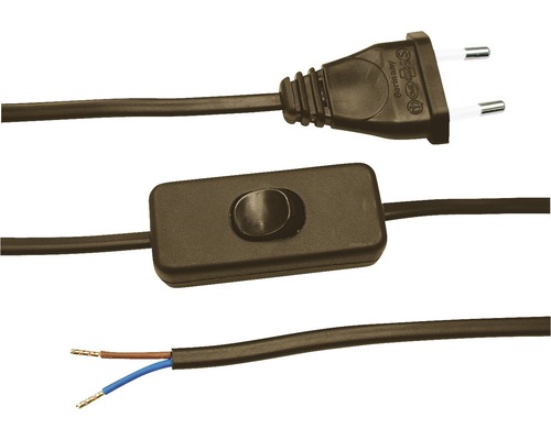 Câble de raccordement avec cordon d'interrupteur 2x0.75mm2 0.8 m