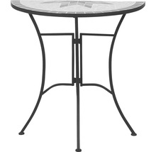 Table de jardin en mosaïque demi-ronde avec structure en métal