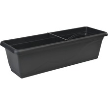 Schwarzer Blumenkasten aus Kunststoff