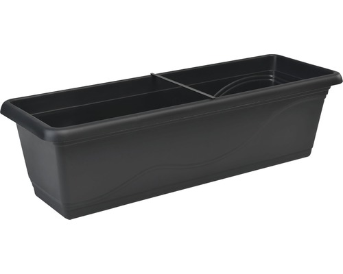 Schwarzer Blumenkasten aus Kunststoff