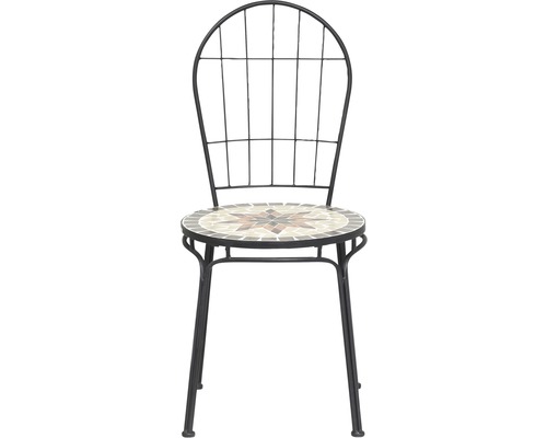 Chaise de jardin avec assise en mosaïque et structure en métal