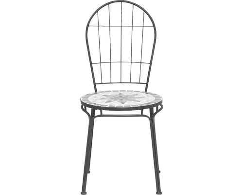 Chaise de jardin avec motif mosaïque sur l''assise