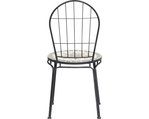 Chaise de jardin avec assise en mosaïque et structure en métal
