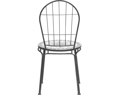 Chaise de jardin avec assise en mosaïque et structure en métal