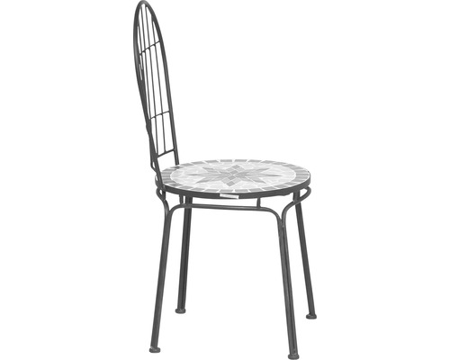 Chaise de jardin avec assise en mosaïque et cadre en métal
