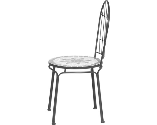 Chaise de jardin avec motif mosaïque sur l''assise