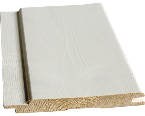Lambris Profilé rond épicéa B blanc enduit 14x121x2400 mm Bois profilé en bois