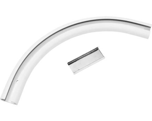 Arc rond avec 2x raccords de rail pour barreau intermédiaire - rail de rideau alu Rail de tringle à rideaux courbé avec support