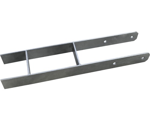 Support de poteau en métal avec deux pattes et trous pour vis