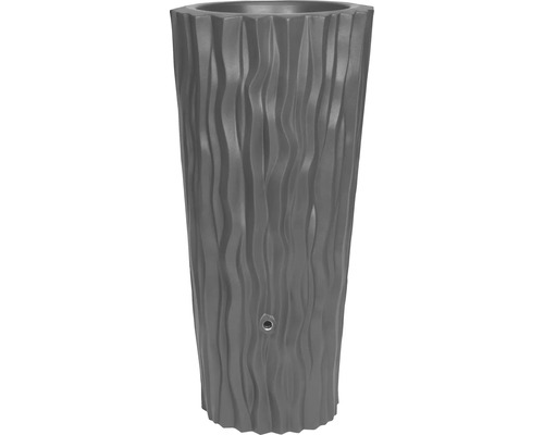 Hoher Pflanzkübel mit gewellter Textur und Wasserablauf