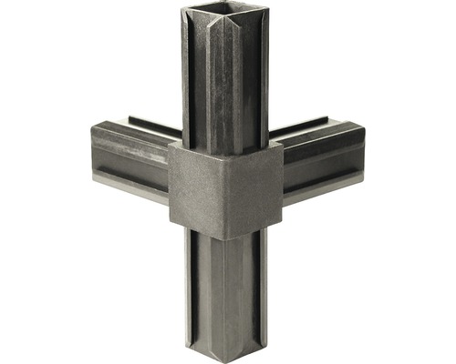XD-Rohrverbinder T-Stück mit rechwinkeligem Abgang für Vierkantrohre 20x20x1,5 mm Kunststoff schwarz