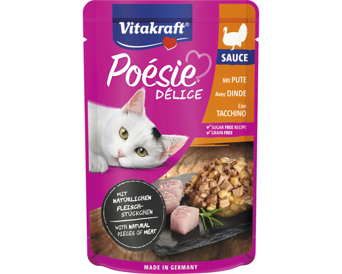 Nourriture pour chats Vitakraft Poésie DéliSauce filet de dinde 85 g