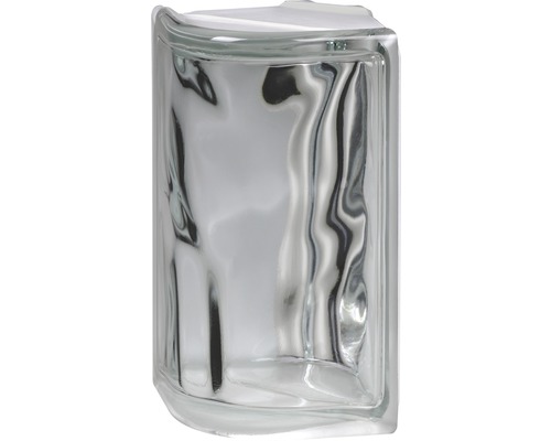 Glasbaustein Wolke weiss 19x8x8cm Eckausbildung Eck-Glasbaustein