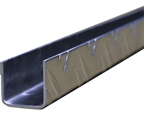 Profilé en U Aluminium argent 23,5 x 23,5 x 1,5 mm , 2 m Profilé en U en acier inoxydable avec motif de tôle larmée