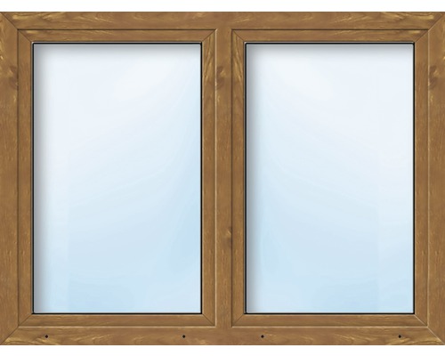 Kunststofffenster 2.Flg ARON Basic weiss/golden oak 1600x500 mm