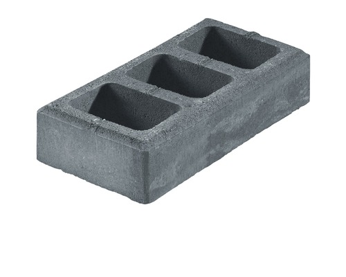 Pierre de construction en brique pleine Eleganca gris anthracite chiné 40x20x8,25 cm