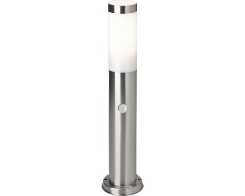 Luminaire extérieur à capteur 1 ampoule h 45 cm Chorus acier inoxydable/blanc Borne d''extérieur en acier inoxydable avec détecteur de mouvement