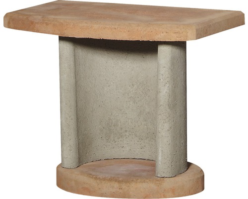 Desserte Buschbeck pour barbecue cheminée 40 x 70 x 55 cm béton terre cuite gris