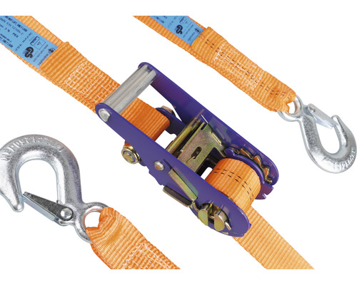 Sangle d''arrimage avec cliquet et crochets