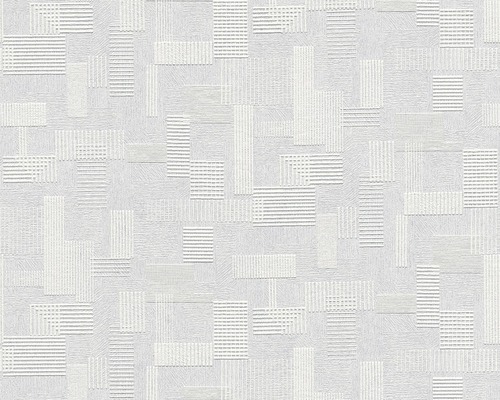 Papier peint structuré blanc avec motif géométrique