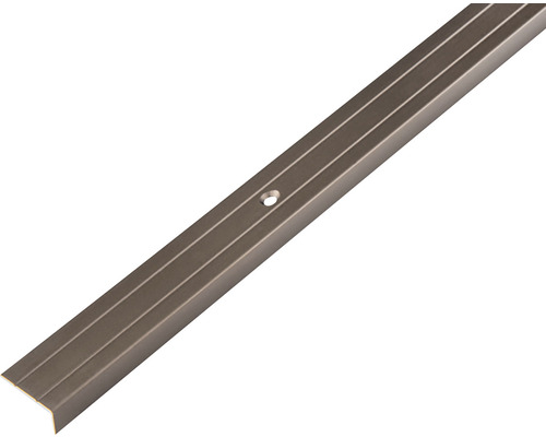 Profilé d’angle Aluminium bronze 23 x 5 , 2 m Profilé d''arête d''escalier en aluminium avec trous de fixation
