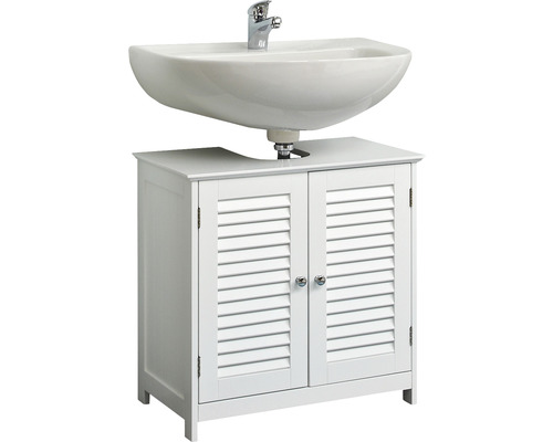 Meuble sous vasque Pelipal Jasper lxhxp 60x58x35 cm couleur de la façade blanc Meuble sous-lavabo avec lavabo et deux portes
