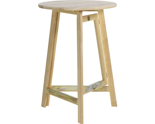 Table haute en pin Ø 78 H 110 cm naturel