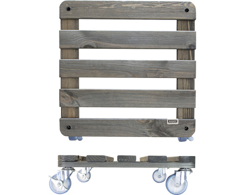 Pflanzenroller aus Holz mit Rollen