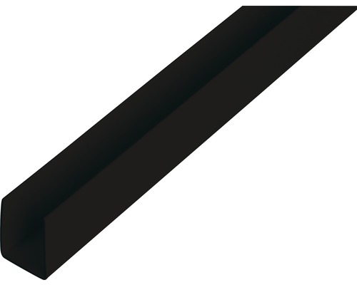 Profilé en U PVC noir 18 x 10 x 1 mm x 1 mm , 1 m