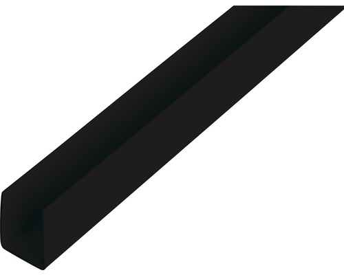 Profilé en U PVC noir 18 x 10 x 1 mm x 1 mm , 1 m Profilé en U