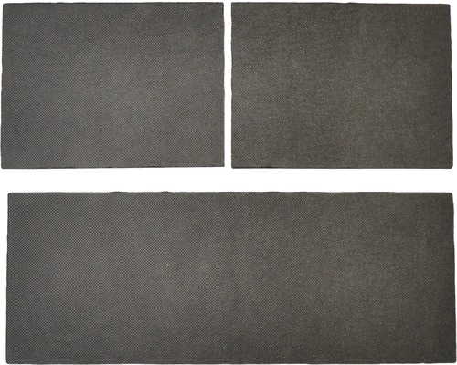 Trois pièces de toile hors-sol foncée de différentes tailles.