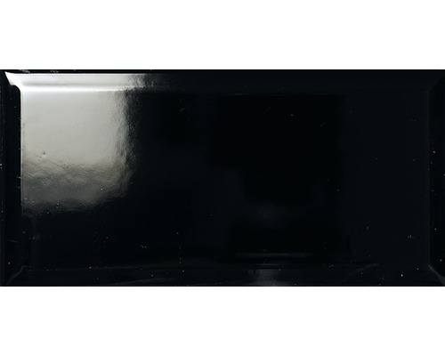 Carrelage mural Diamante Lucido, noir, 10x20 cm