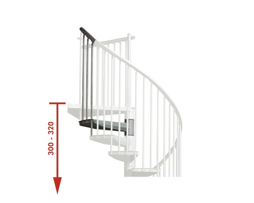 Extension pour escalier en colimaçon Pertura Zenobia Ø 120 cm pour hauteur d'étage max de 320 cm