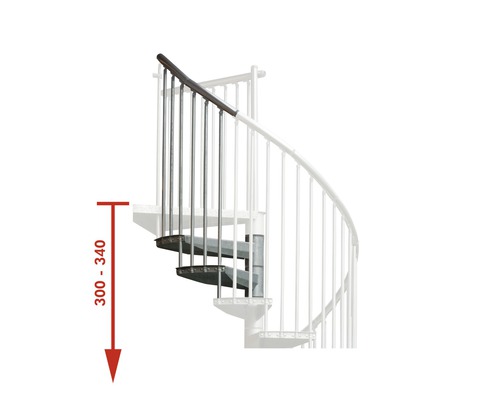 Extension pour escalier en colimaçon Pertura Zenobia Ø 120 cm pour hauteur d'étage max de 340 cm