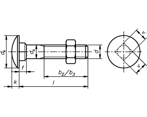 Schéma d''un boulon de charrue avec les dimensions