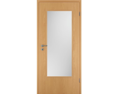 Innentür mit Glaseinsatz, Türgriff und Schloss